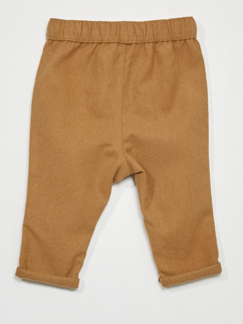 Short en lin mélangé avec taille élastique - Marron foncé - FEMME | H&M FR