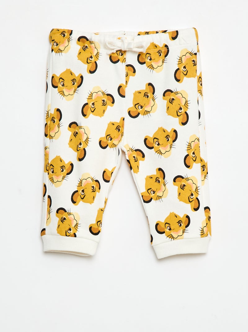 Pantalon en french terry 'Disney' Blanc - Kiabi