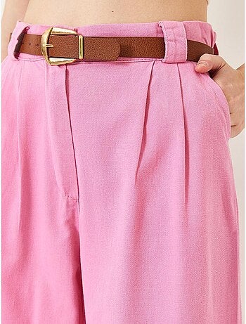 Pantalon en gabardine épaisse à ceinture lucci