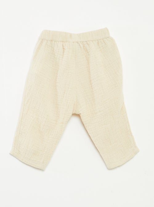 Pantalon en gaze de coton - Kiabi
