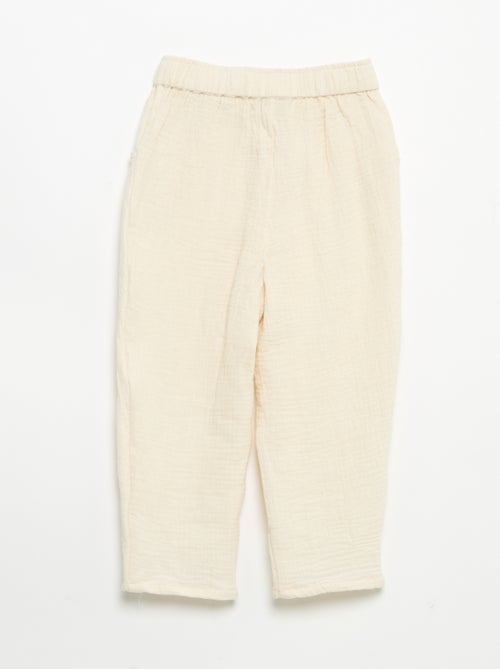 Pantalon en gaze de coton - Kiabi Pantalon en gaze de coton - Kiabi