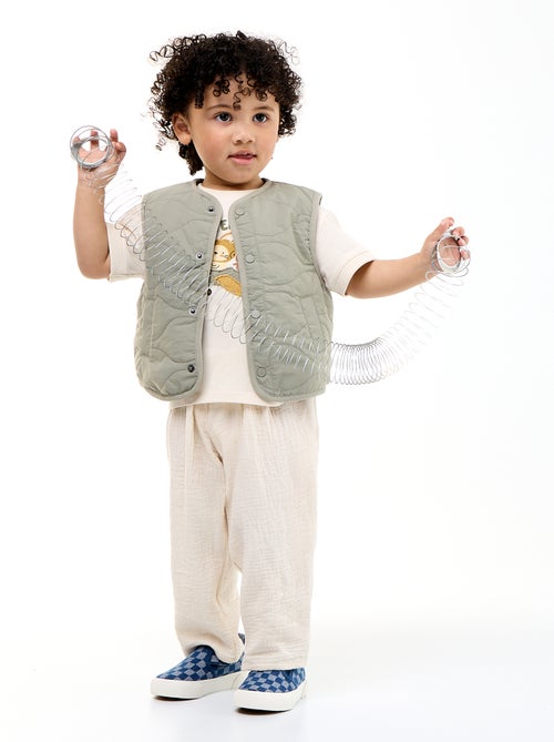 Pantalon en gaze de coton - Kiabi Pantalon en gaze de coton - Kiabi
