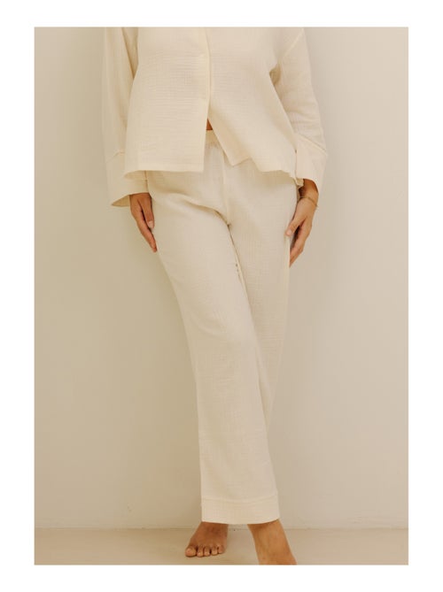 Pantalon en gaze de coton Cécily - Kiabi