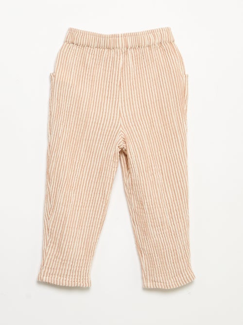 Pantalon en gaze de coton - Kiabi