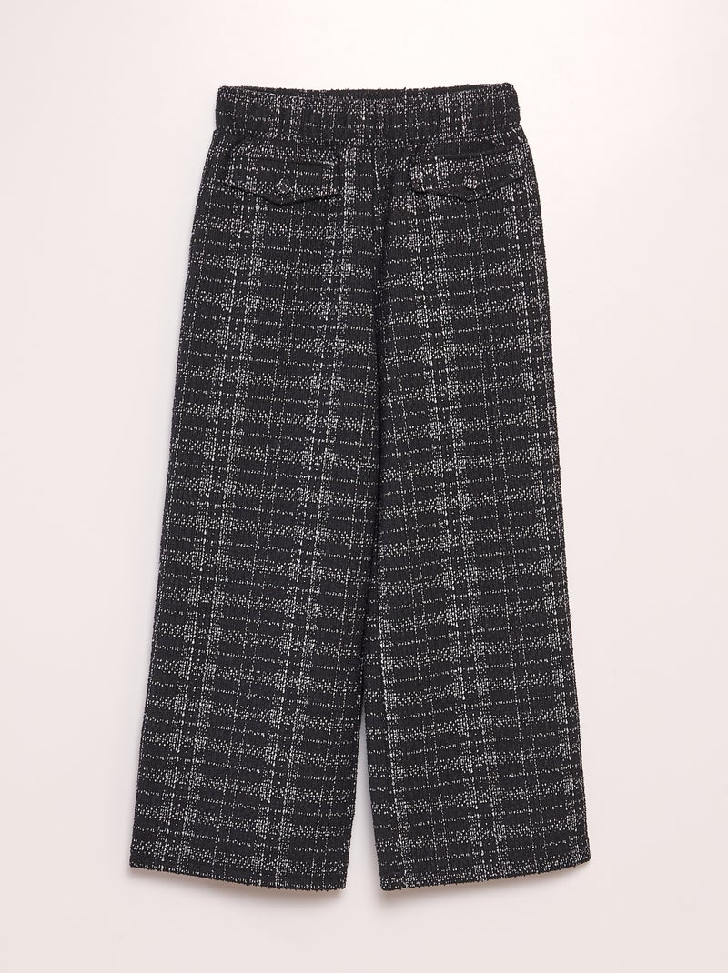 Pantalon en jacquard tricoté Noir - Kiabi