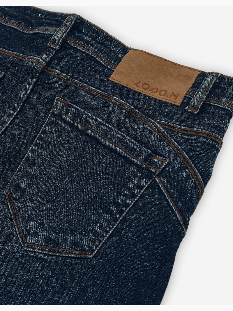 Pantalon en jean à coupe ajustée et push-up Bleu - Kiabi