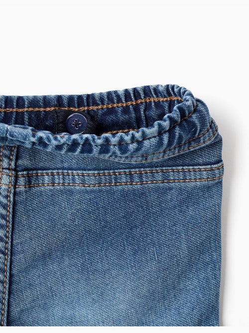 Pantalon en jean à coupe droite et poches cargo - Kiabi