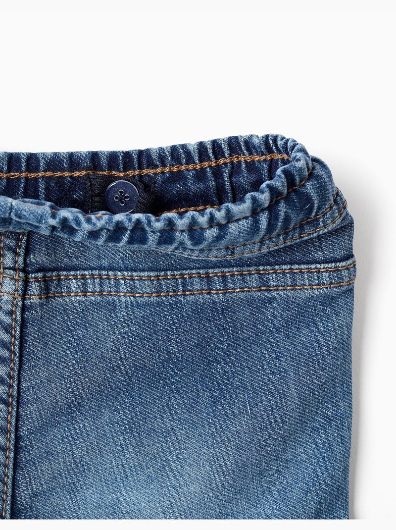 Pantalon en jean à coupe droite et poches cargo Bleu Bleu - Kiabi