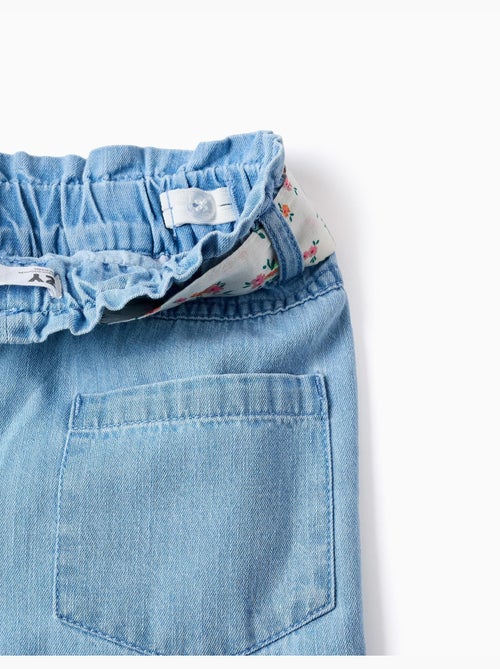 Pantalon en jean à jambe large avec ceinture à motif floral - Kiabi Pantalon en jean à jambe large avec ceinture à motif floral - Kiabi