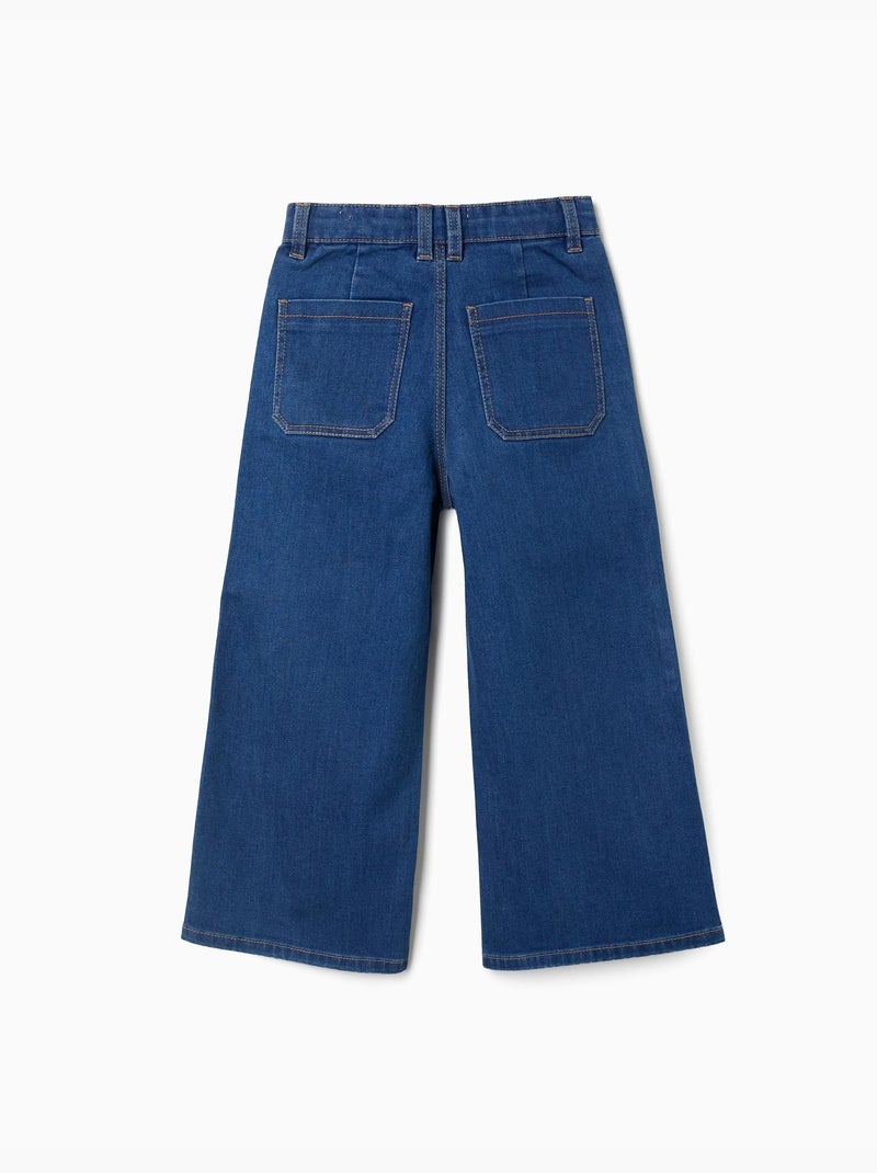 Pantalon en jean à jambes larges Bleu Bleu - Kiabi