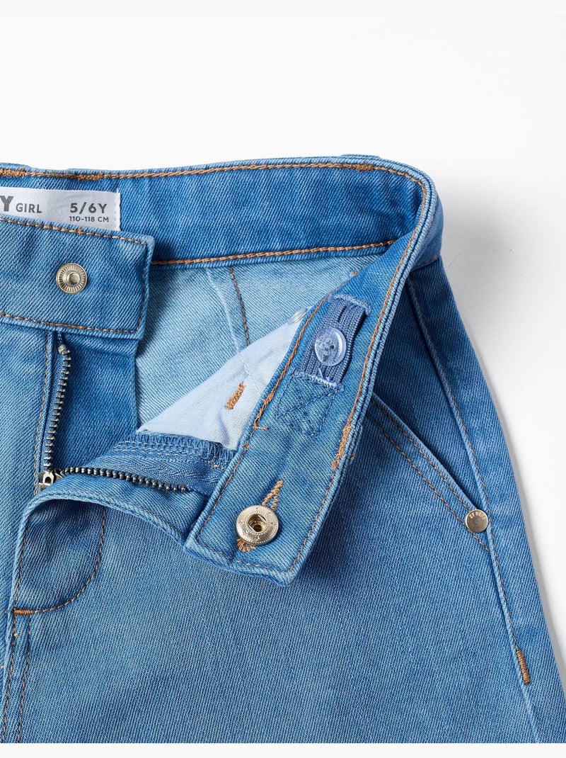 Pantalon en jean à jambes larges Bleu clair - Kiabi