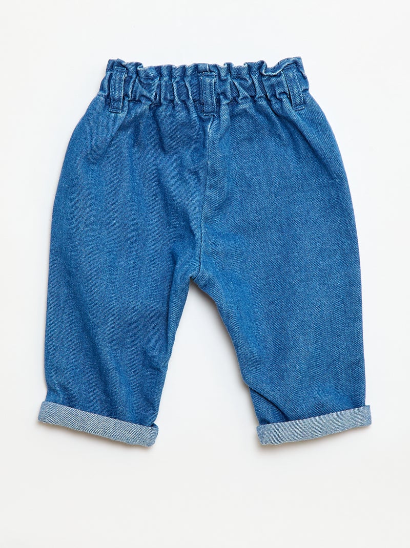 Pantalon en jean à poches fantaisies Bleu - Kiabi