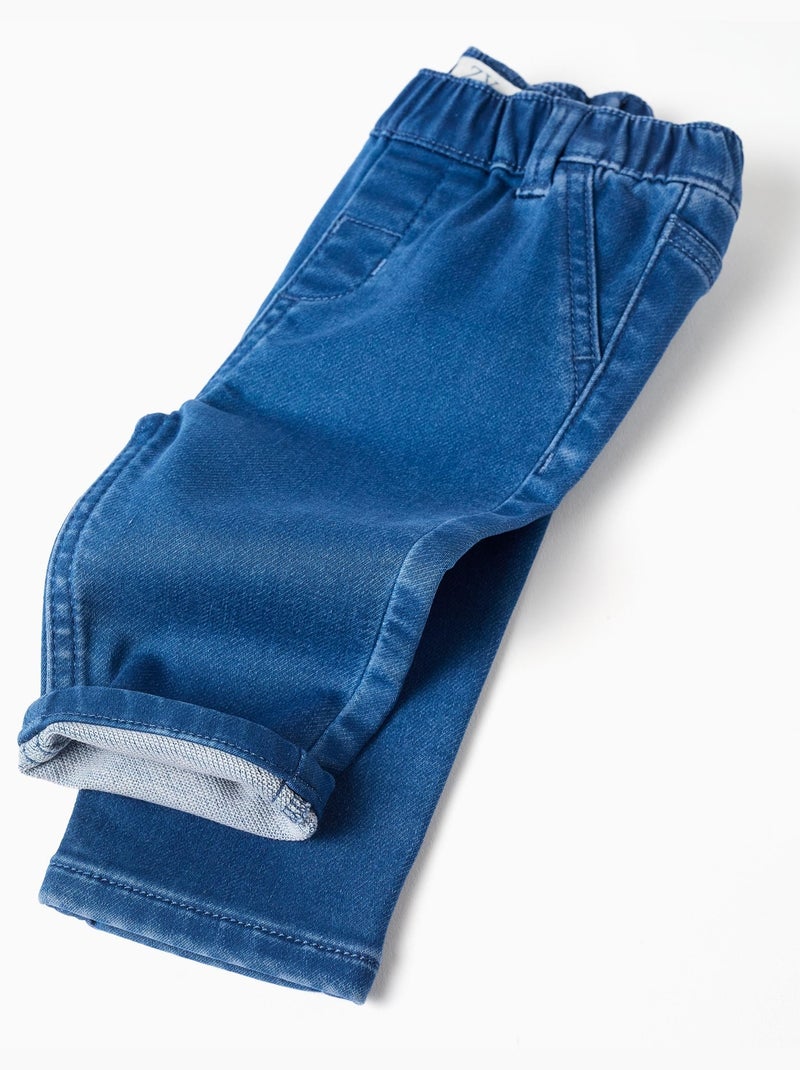 Pantalon en jean à taille élastique Bleu Bleu - Kiabi