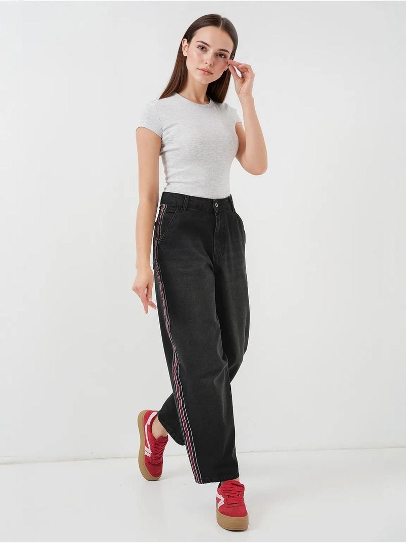 Pantalon en jean ample bdart Noir - Kiabi