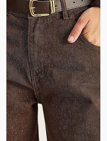Pantalon en jean ample taille haute lucci