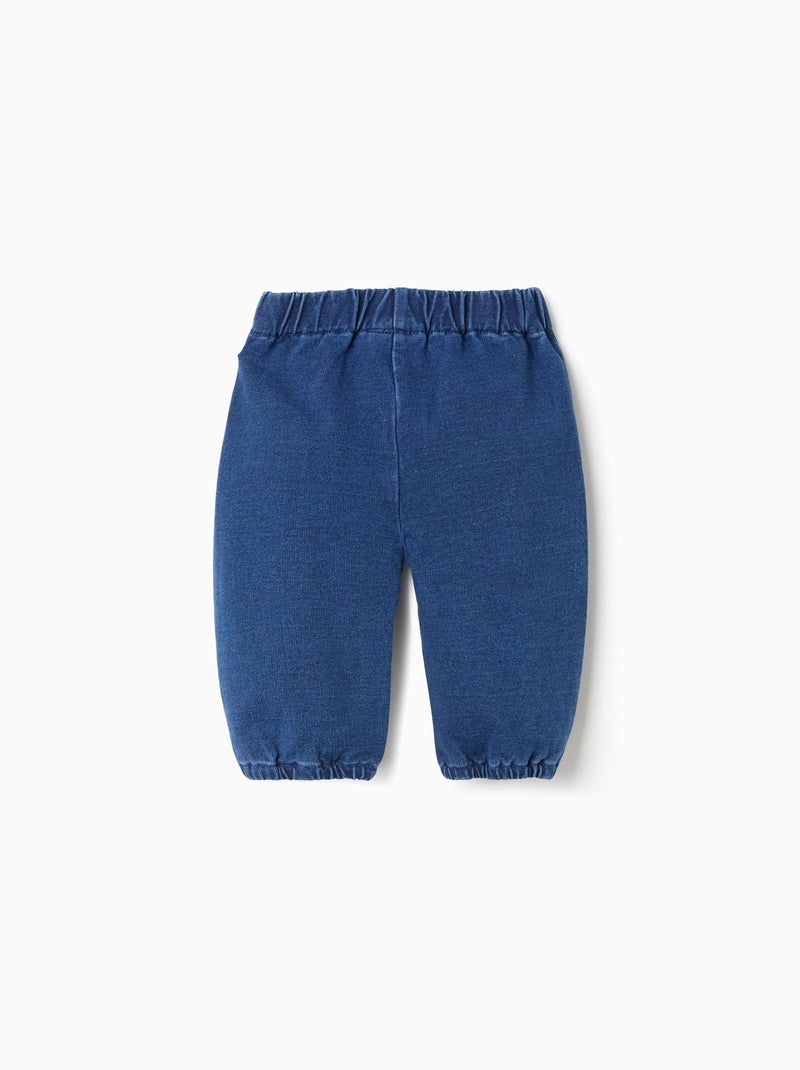 Pantalon en jean avec boutons décoratifs Bleu clair - Kiabi