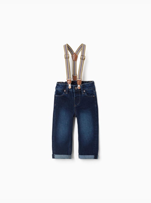 Pantalon en jean avec bretelles amovibles - Kiabi Pantalon en jean avec bretelles amovibles - Kiabi