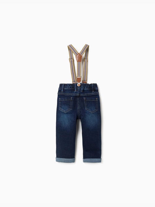 Pantalon en jean avec bretelles amovibles - Kiabi Pantalon en jean avec bretelles amovibles - Kiabi