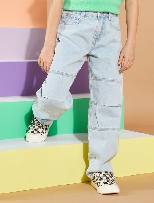 Pantalon en jean avec découpes - Kiabi