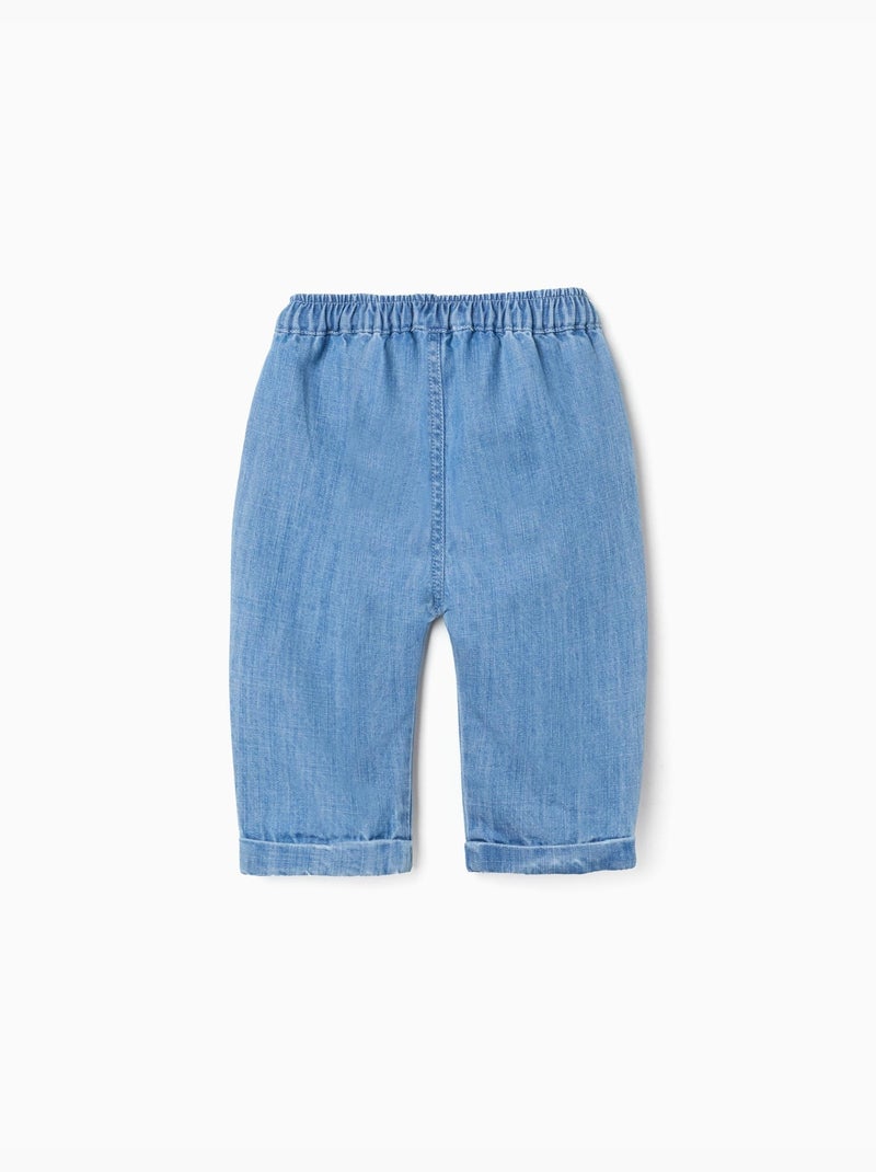 Pantalon en jean avec taille élastique Bleu Bleu - Kiabi