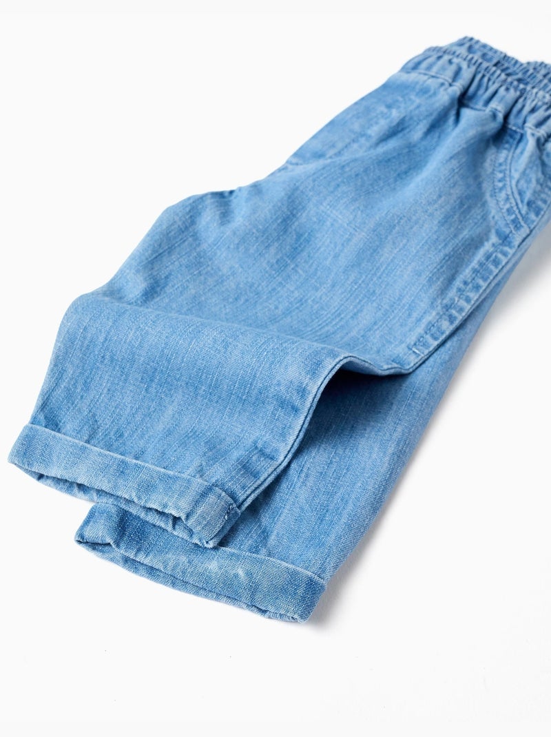 Pantalon en jean avec taille élastique Bleu Bleu - Kiabi