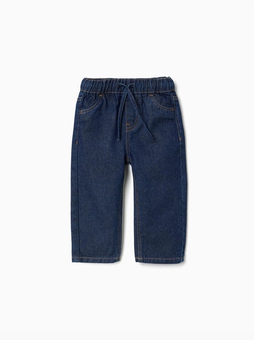 Pantalon en jean baggy avec cordon de serrage - Kiabi Pantalon en jean baggy avec cordon de serrage - Kiabi