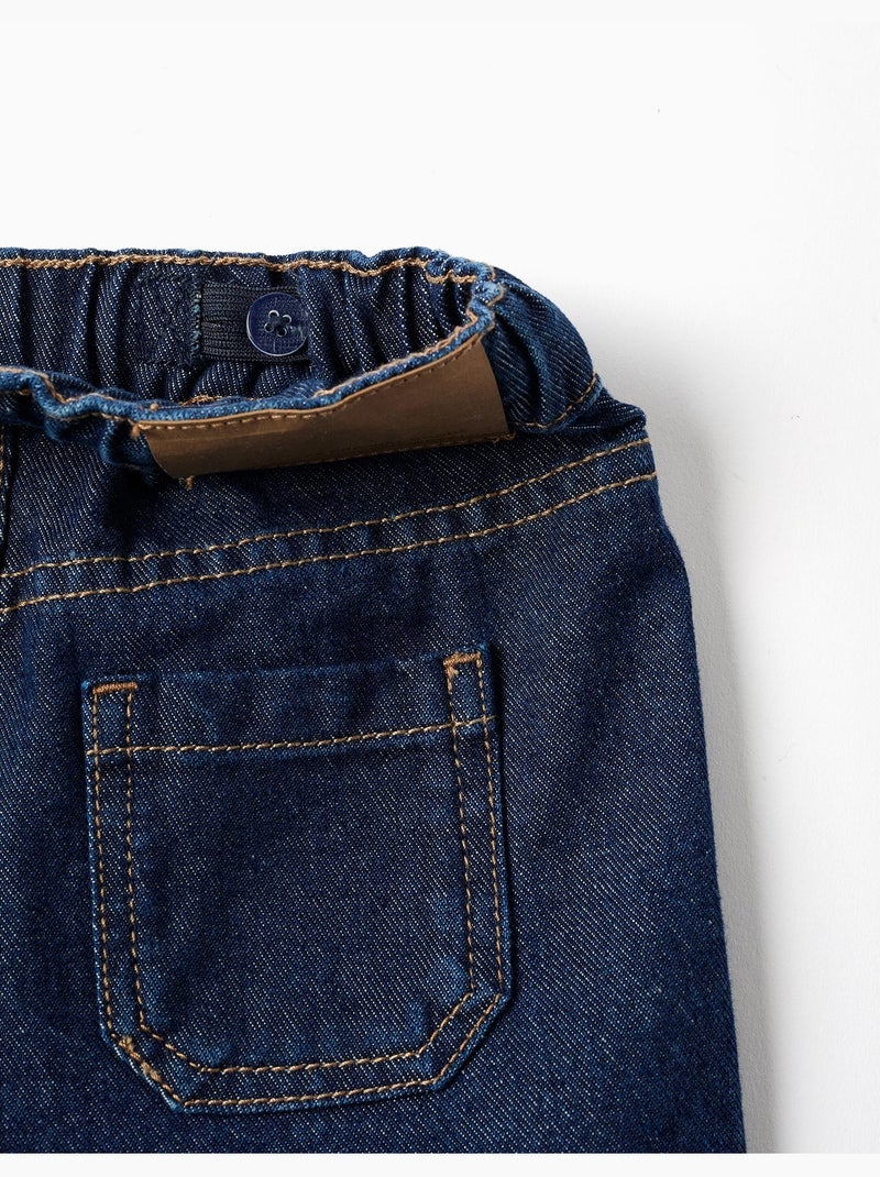 Pantalon en jean baggy avec cordon de serrage Bleu foncé - Kiabi