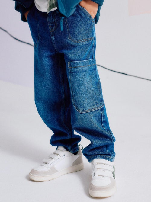 Pantalon en Jean Cargo en Coton - Kiabi