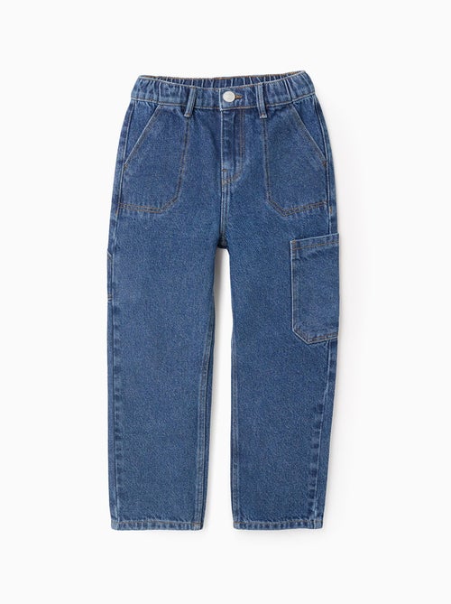 Pantalon en Jean Cargo en Coton - Kiabi