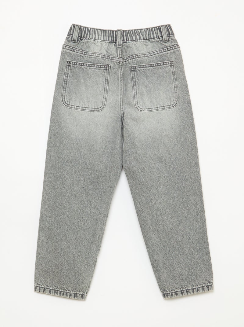 Pantalon en jean coupe confortable Gris - Kiabi