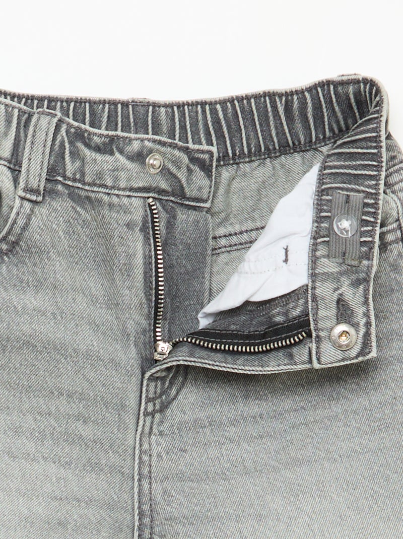 Pantalon en jean coupe confortable Gris - Kiabi