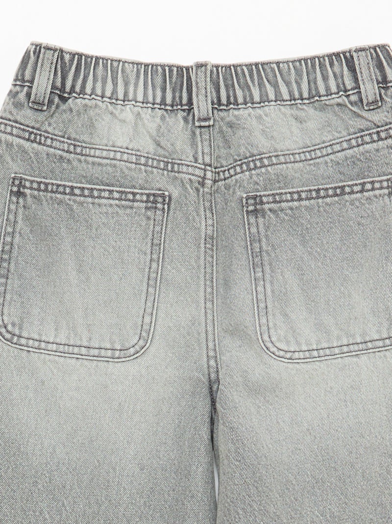 Pantalon en jean coupe confortable Gris - Kiabi