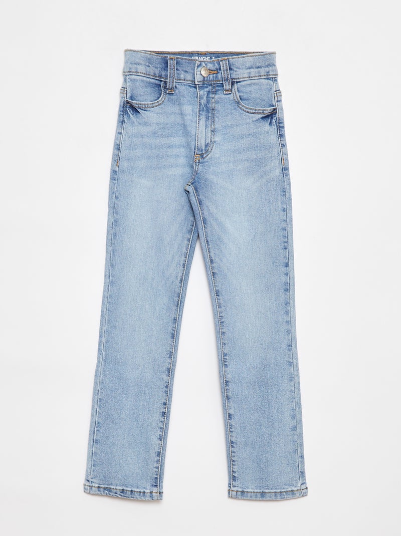 Pantalon en jean coupe droite - Coupe + ajustée Bleu - Kiabi