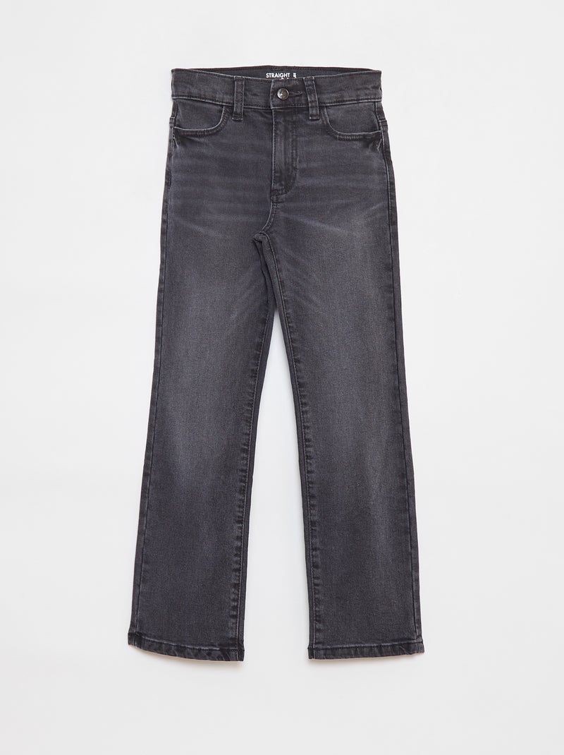 Pantalon en jean coupe droite - Coupe + ajustée Gris - Kiabi