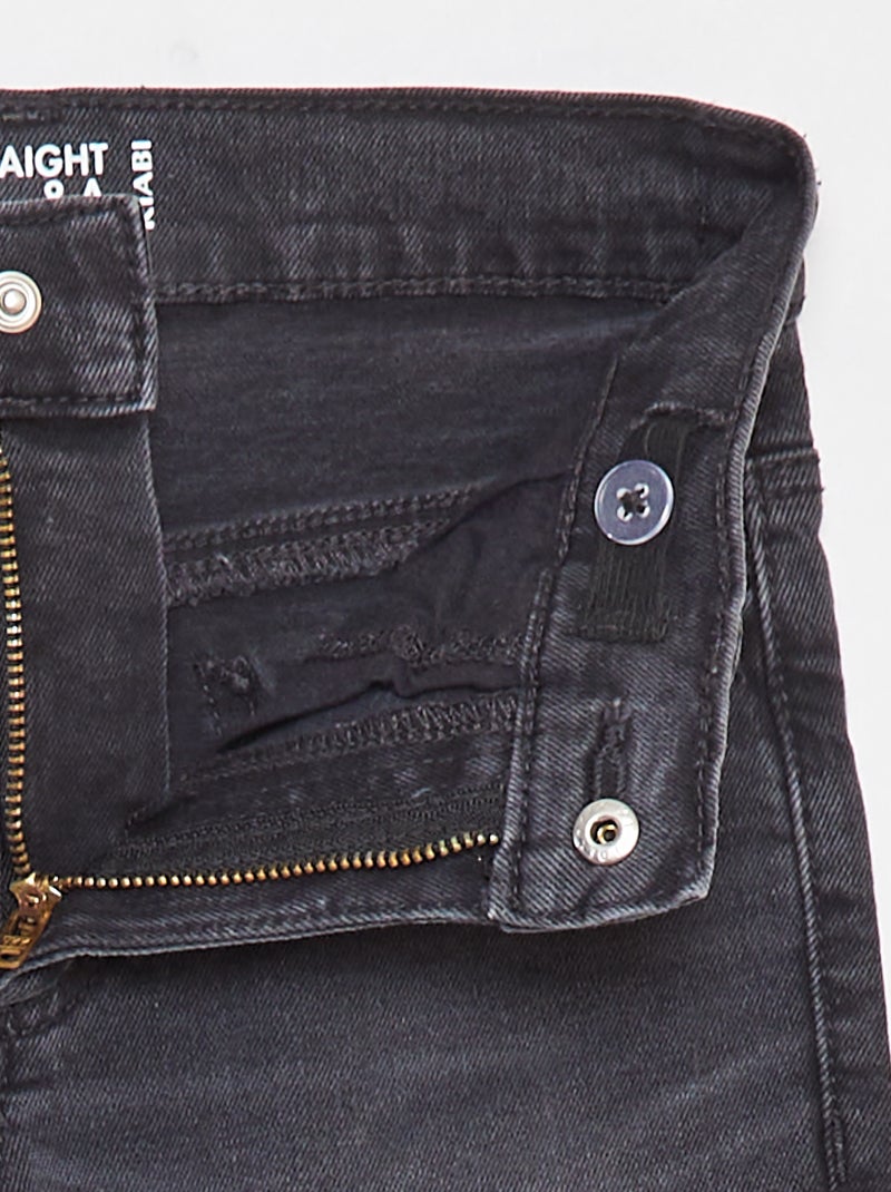 Pantalon en jean coupe droite - Coupe + ajustée Gris - Kiabi