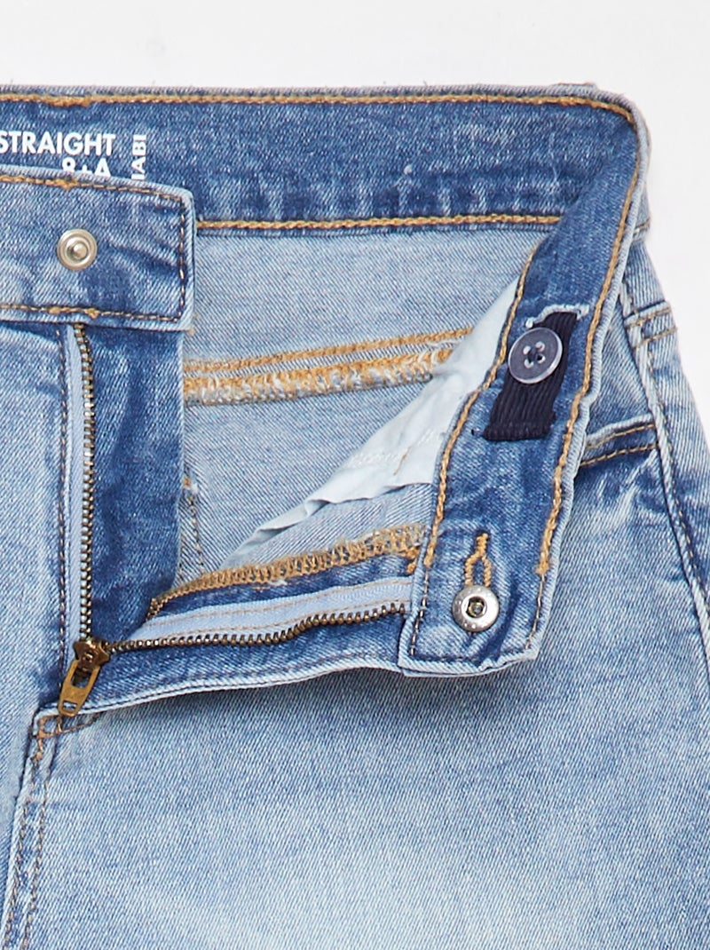 Pantalon en jean coupe droite - Coupe + confortable Bleu - Kiabi
