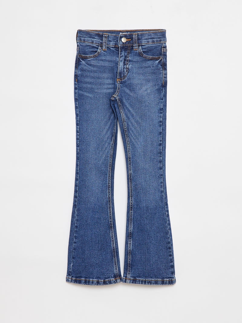 Pantalon en jean coupe flare - Coupe + confortable Bleu - Kiabi