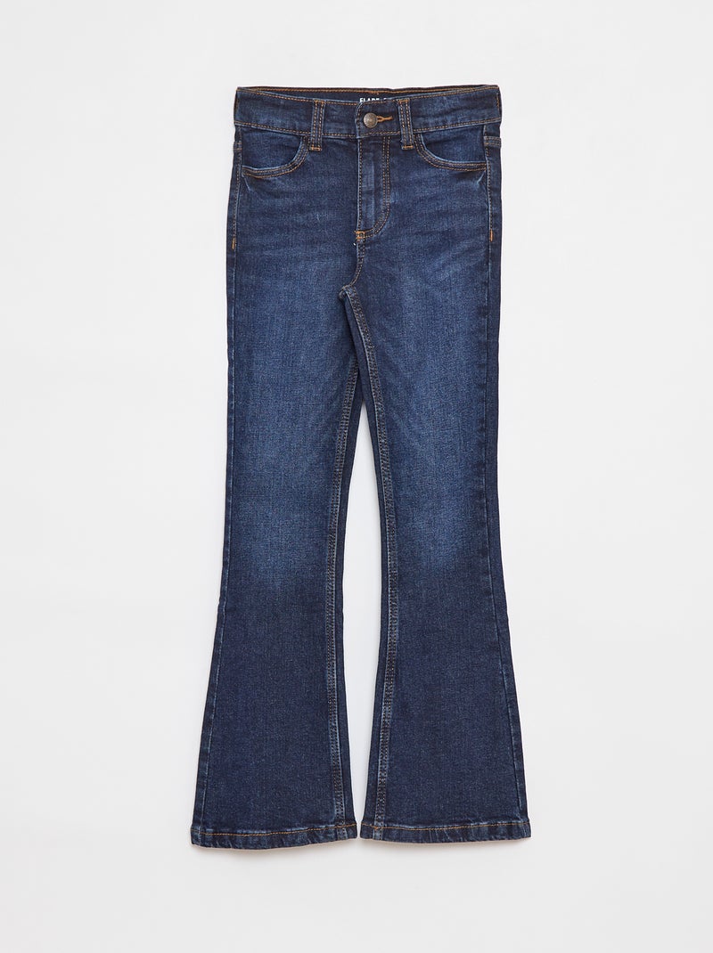 Pantalon en jean coupe flare - Coupe + confortable Bleu - Kiabi