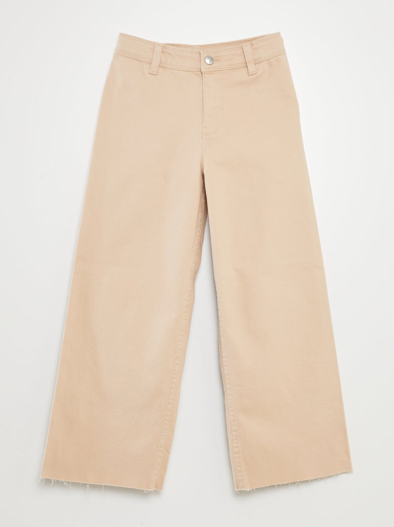 Pantalon en jean coupe large / wide leg Beige - Kiabi