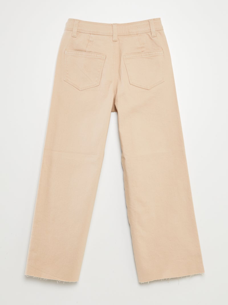 Pantalon en jean coupe large / wide leg Beige - Kiabi