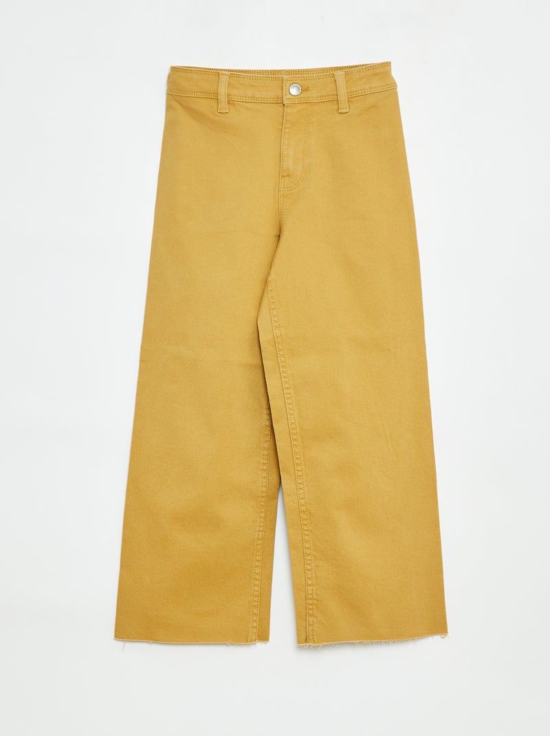 Pantalon en jean coupe large / wide leg Jaune - Kiabi