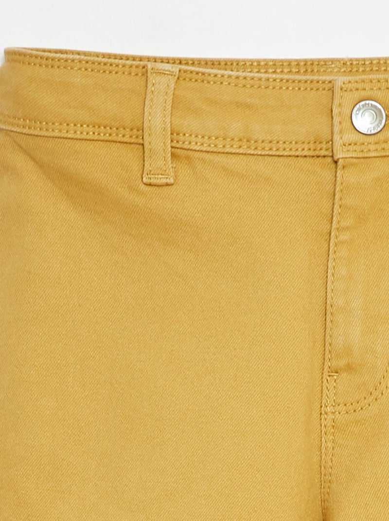 Pantalon en jean coupe large / wide leg Jaune - Kiabi
