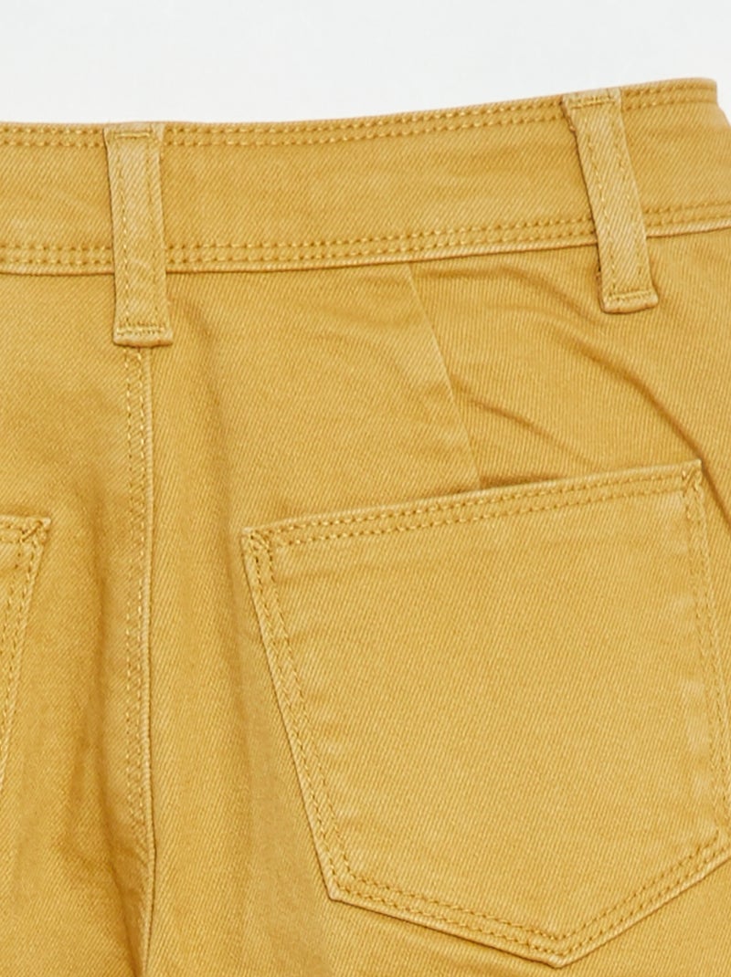 Pantalon en jean coupe large / wide leg Jaune - Kiabi