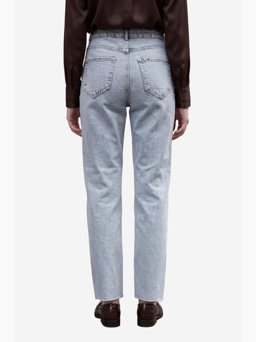 Pantalon en jean droit taille haute longueur cheville avec poches my fashion - Kiabi Pantalon en jean droit taille haute longueur cheville avec poches my fashion - Kiabi