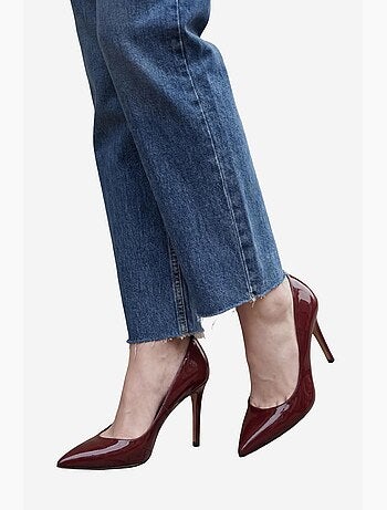 Pantalon en jean droit taille haute longueur cheville avec poches my fashion