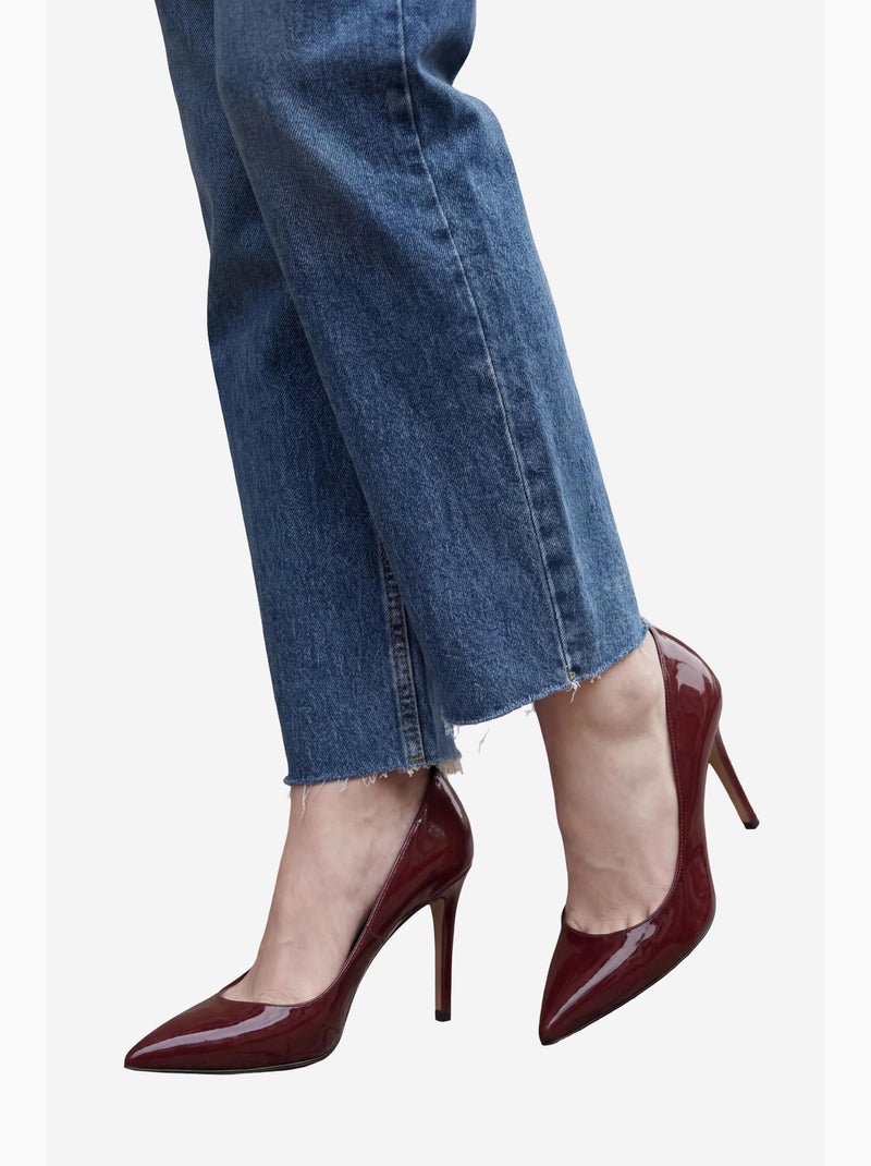 Pantalon en jean droit taille haute longueur cheville avec poches my fashion Bleu - Kiabi