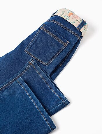 Pantalon en Jean Flare avec Ceinture Fleurie