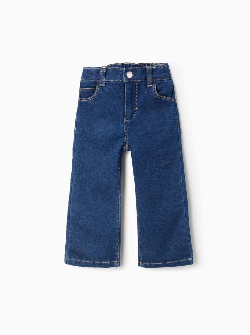 Pantalon en Jean Flare en Comfort Denim Bleu - Kiabi