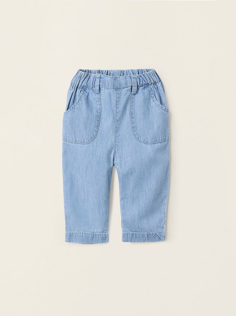 Pantalon en jean léger, 100% coton Bleu - Kiabi