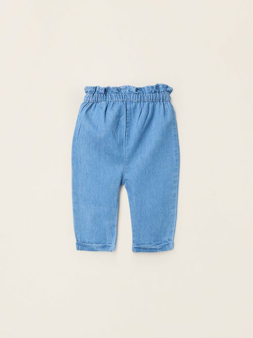 Pantalon en Jean Léger en Coton avec Nœud - Kiabi